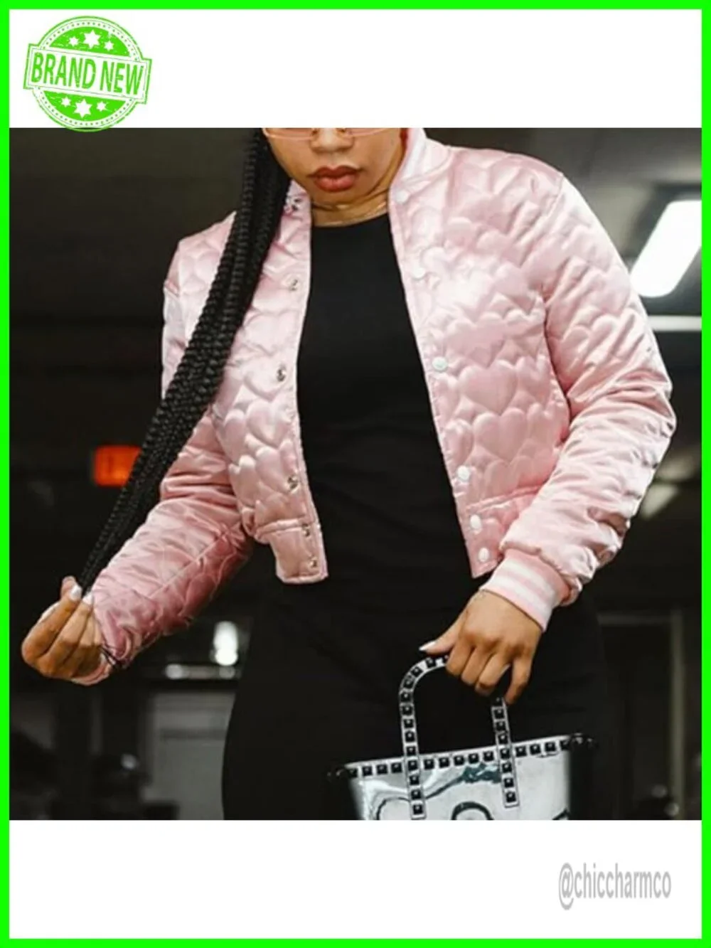 Quilted Cropped Bomber Jacket Women's Varsity Baseball Crop Top Coat